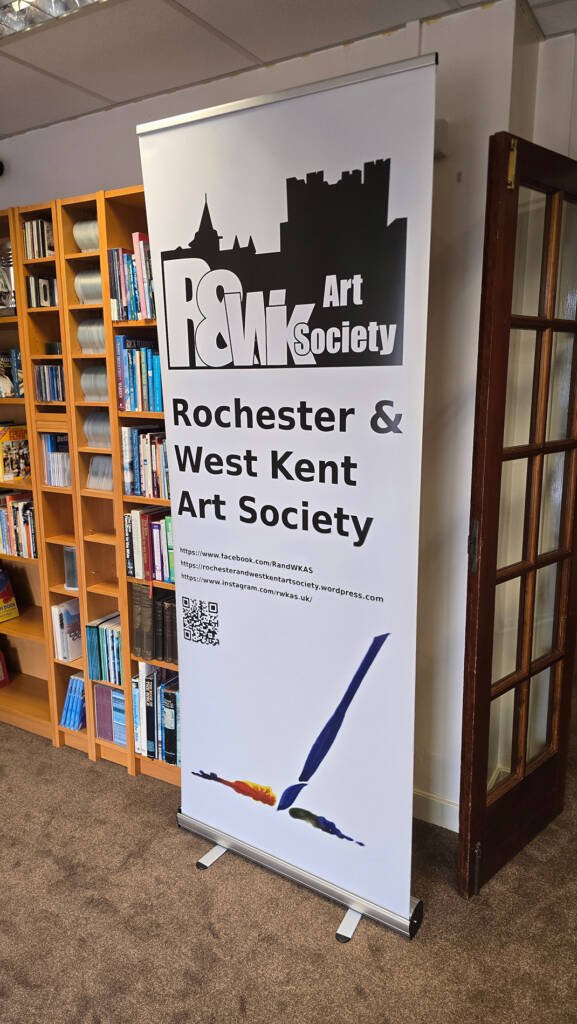 framed artworks by Rochester & West Kent Art Society members, displayed at Medway Open Studios 2025.