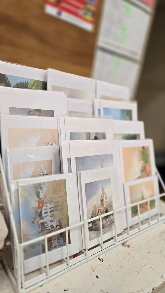 framed artworks by Rochester & West Kent Art Society members, displayed at Medway Open Studios 2025.