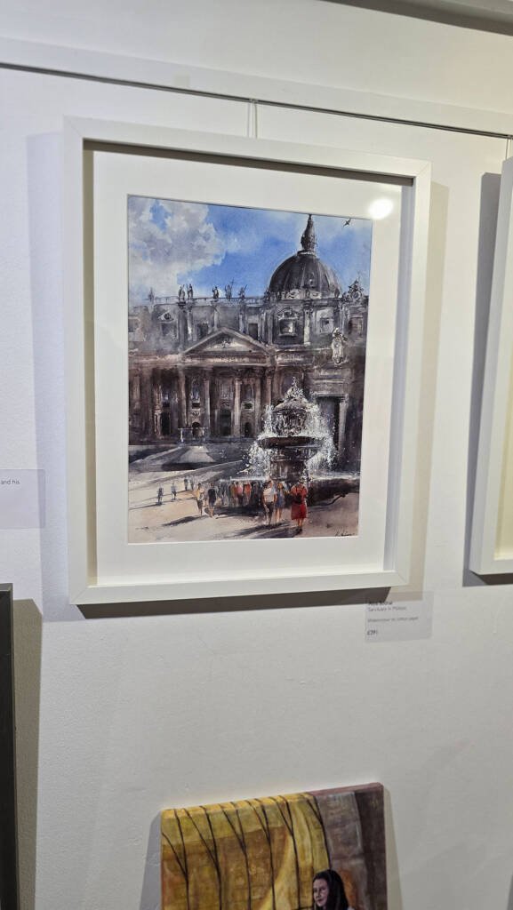 Aliya Bodnar’s painting “Sanctuary in Motion” on display at the Summer Exhibition 2025.