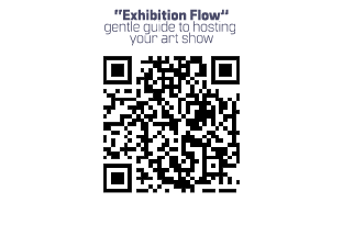 QR code to purchase the book Exhibition Flow: How to Host an Art Show Without Burning Out by Aliya Bodnar.